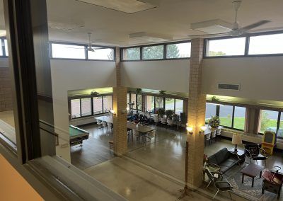View of common area from 2nd floor window looking down. Upper Michigan.